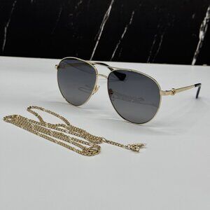 NEW GUCCI GG1088S 001 WITH GOLD CHAIN UNISEX GUCCI SUNGLASSES